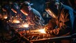 © myAstock - workers and welders who perform arc welding , generative ai