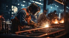 Workers And Welders Who Perform Arc Welding , Generative Ai