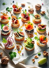 Poster - Gourmet Assorted Canape for festive dinner