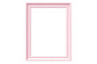 Light pink empty picture frame isolated on transparent or white background