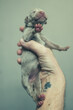 © Alex Sobrino - Recently born Weimaraner Puppy in a hand of a man