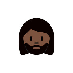 Sticker - Woman: Dark Skin Tone, Beard