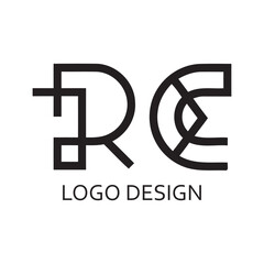 Wall Mural - Simple Black Letter RC For Logo Company Design