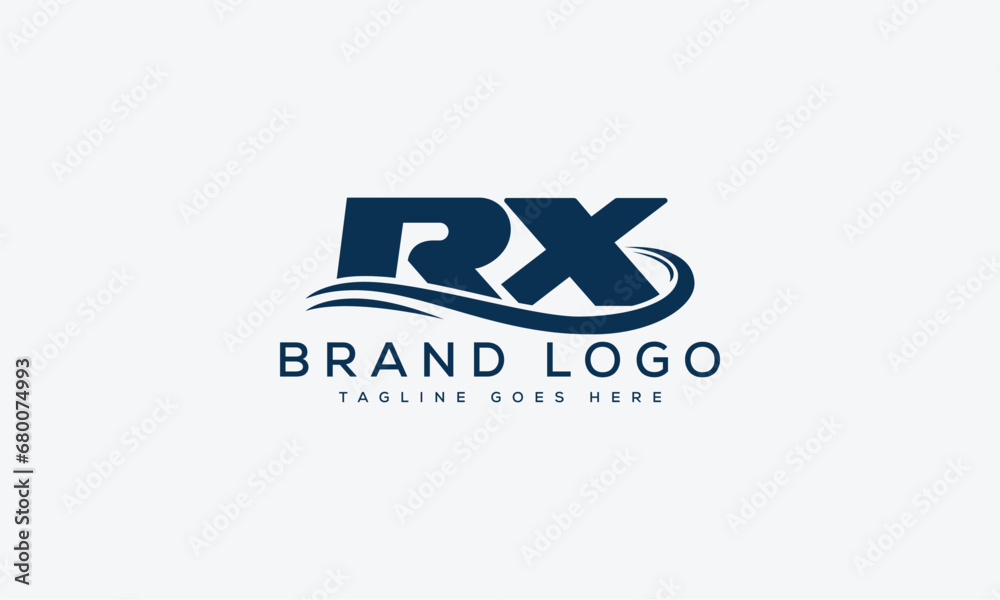 Lettering Blue Rx letter RX logo design vector template design for brand. Stock Vector ...