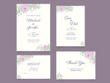 Fototapeta Tulipany - Floral Wedding Invitation Card Suite for Ready to Print.