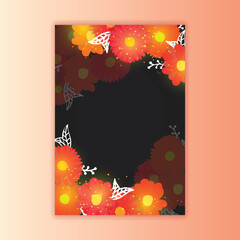 Poster - Invitation Card or Template Decorated with Glowing Flowers and Given Space for Message.