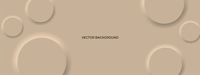Poster - Beige modern neomorphism abstract background. Abstract 3D circle beige wallpaper. Background with neomorphism circles. Vector EPS 10