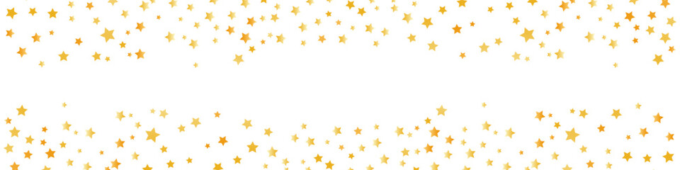 Poster - Glitter golden stars frame on white background. Luxury elegant design elements. Gold stars random luxury sparkling confetti. Christmas texture. Vector illustration EPS 10