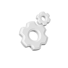Poster - Gear setting icon 3d white color
