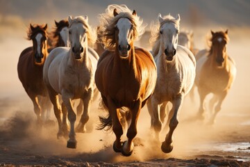 Wall Mural - horses  running