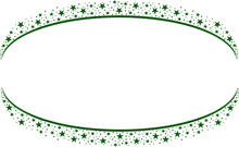 Green Oval Frame With Green Sparkle Glitter Stars 6