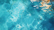 Closeup of turquoise water surface in swimming pool, abstract beautiful ripple wave of ocean or sea background, background of transparent blue water surface, ocean water background