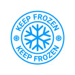 Keep frozen vector logo illustration. Frozen product label badge pictogram. Winter frozen food symbol sticker packaging.
