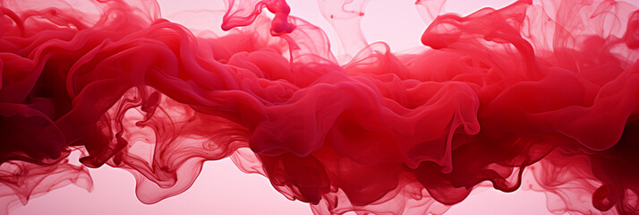 Wall Mural - Abstract Red ink paint cloud in water isolated