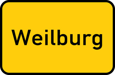 Wall Mural - City sign of Weilburg - Ortsschild von Weilburg