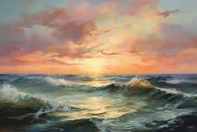 Luminoscent Sea Waves Glittering Cinematic Ocean Wave, Nature, Full Hd Wallpaper, High Resolution Background