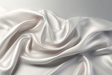 Wall Mural - White soft satin smooth fabric luxury textile on light background. Textile Mockup	
