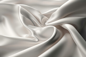 Wall Mural - White soft satin smooth fabric luxury textile on light background. Textile Mockup	
