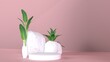 pink tulips in vase with product prodium
