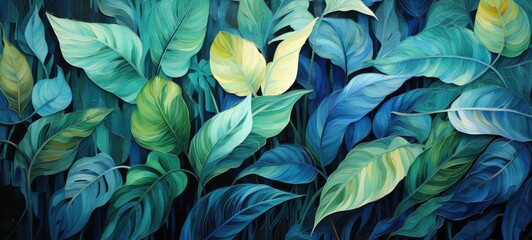 Wall Mural - Leaves of Spathiphyllum 