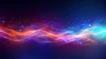 Wall Mural - A visually dazzling and fascinating abstract background that depicts the moving energy and energy of technological particles in the virtual and digital world