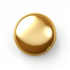 golden button on a white background created with Generative Ai