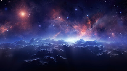 Wall Mural - science fiction science and technology starry sky nebula background material