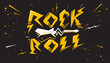 Rock  and roll music background design template for music festival or concert banner.