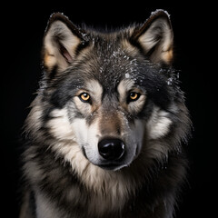  A dominant alpha wolf, showcasing its powerful rule and unstoppable dignity created with Generative Ai