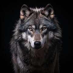  A dominant alpha wolf, showcasing its powerful rule and unstoppable dignity created with Generative Ai