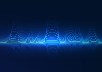 Poster - Big data technology Layered wave lines It represents the rapid flow of large data.
