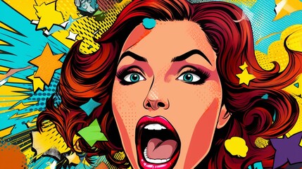 burst of pop art comic books. ai generation