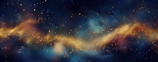 golden sparkles on dark blue background