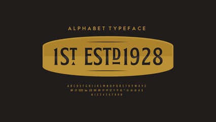 Leinwandbilder - Vintage label alphabet typography. Display classic typeface.