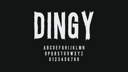 Poster - Rough typography alphabet. Abstract broke display typeface.