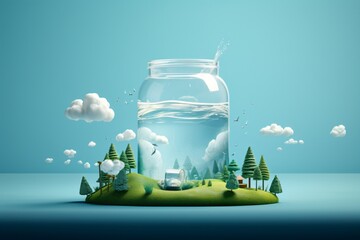 graphic illustration for water conservation