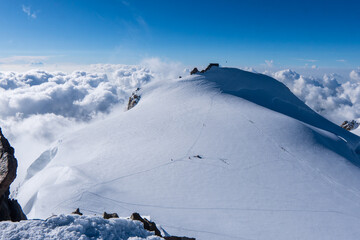 Wall Mural - scenic winter wonderland in the monte rosa or Dufourspitze. The Spaghetti Tour is a traverse of the Monte Rosa massif.