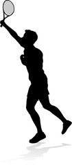 Wall Mural - A tennis player man silhouette sports person design element