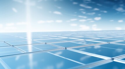Wall Mural - a close up of a tiled surface with a bright blue sky in the background and white clouds in the middl