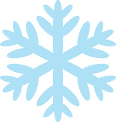 Wall Mural - Simple cute blue snowflake vector illustration, isolated clip art element for the winter, hand drawn
