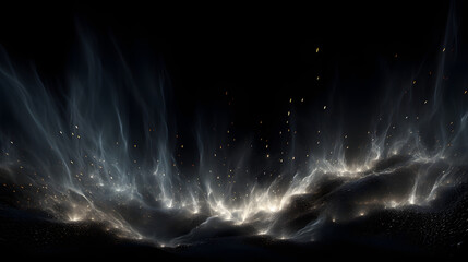 Wall Mural - abstract shiny color gold wave light effect illustration glow element dark background generativ ai