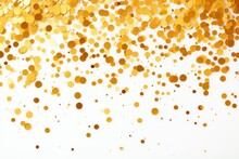 Gold Glitter Golden Sparkle Confetti Isolated On White