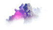 © NeoLeo - 3d render, neon magical cloud illuminated with colorful neon light. Fantasy sky design element.