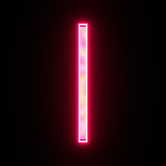 Poster - Neon alphabet letter i on black background for education concept