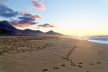 Wall Mural - Fuerteventura - Sunset at the Playa de Cofete Canary Islands Spain