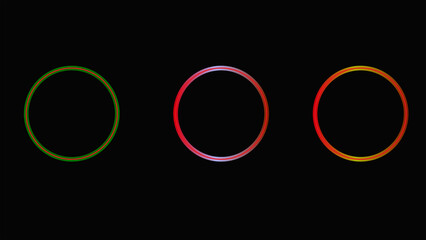 Wall Mural - Gradient neon circle Frame. vector illustration border with a double outline 