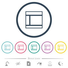 Poster - Two columned web layout outline flat color icons in round outlines