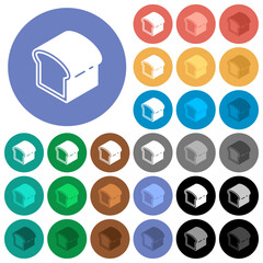 Poster - Bread round flat multi colored icons