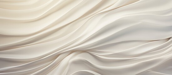 Poster - From a distance, the abstract white waves of the wedding dress mesmerized with their intricate texture, showcasing exquisite design, as the light reflected off the fabric; a perfect blend of cream and