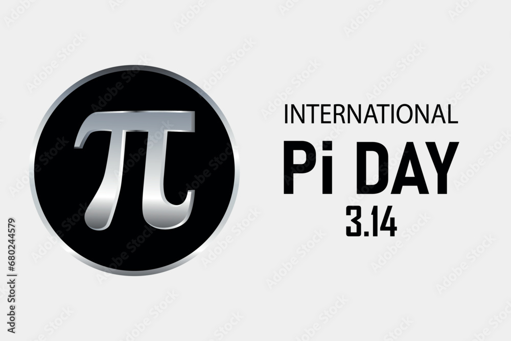 Pi Color Pi Day. Scientific illustration of the pi sign in silver color. Endless ...